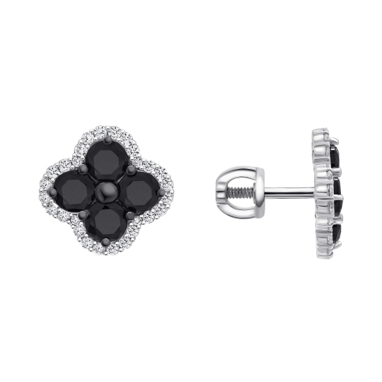 Серьги из серебра с фианитами