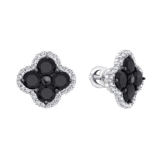 Серьги из серебра с фианитами