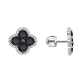 Серьги из серебра с фианитами