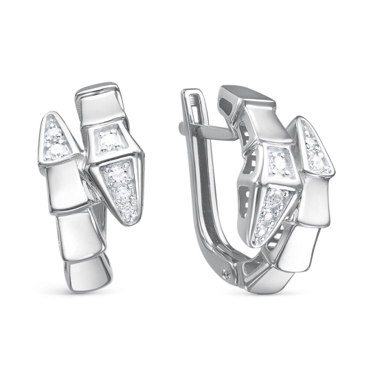 Серьги из серебра с фианитами