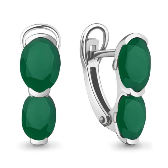 Серьги из серебра с агатами