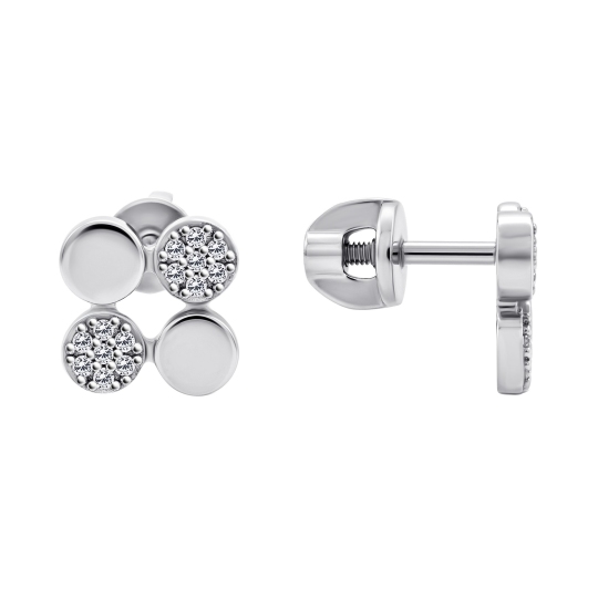 Серьги из серебра с фианитами