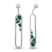 Серьги из серебра с агатами и фианитами