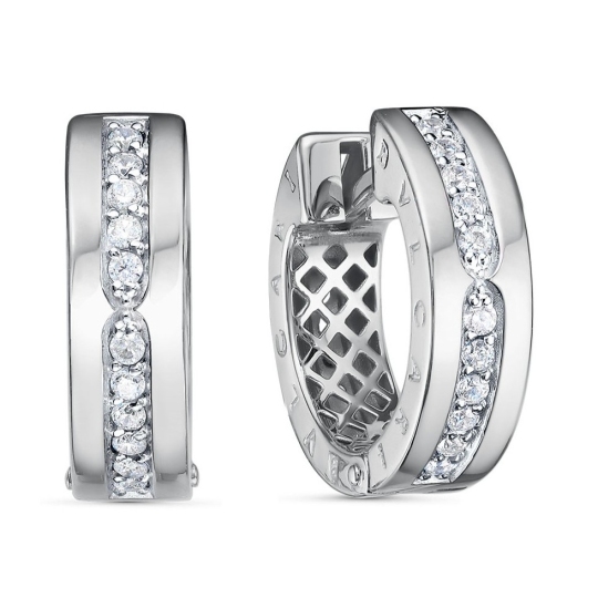 Серьги из серебра с фианитами