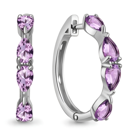 Серьги из серебра с аметистами