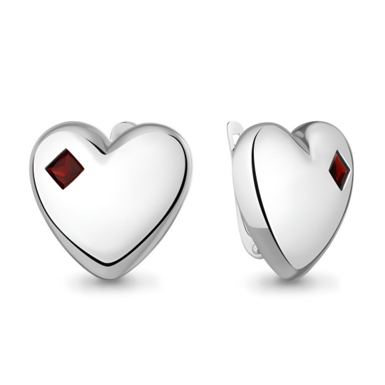 Серьги из серебра с гранатами