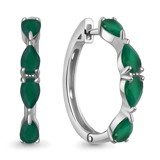 Серьги из серебра с агатами