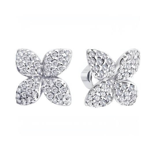 Серьги из серебра с фианитами