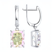 Серьги из серебра с фианитами