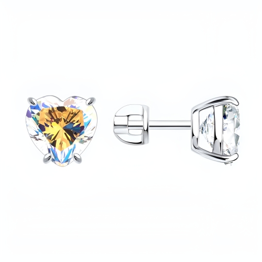 Серьги из серебра с фианитами