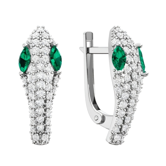 Серьги из серебра с фианитами