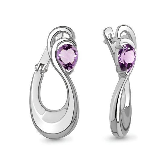 Серьги из серебра с аметистами