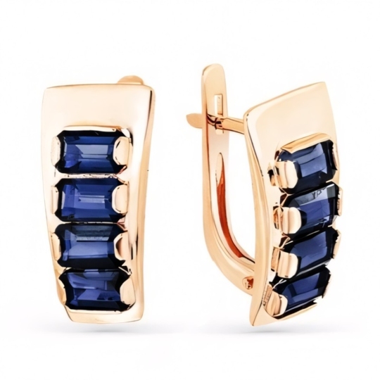 Серьги из золота с сапфирами