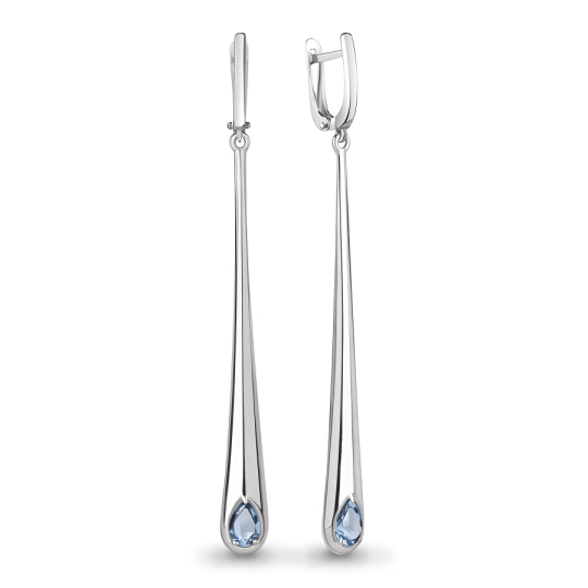 Серьги из серебра с топазами Swiss