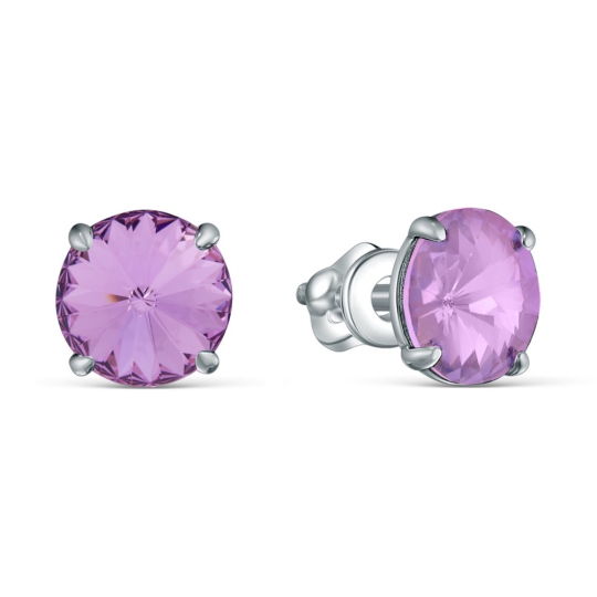Серьги из серебра с ювелирными кристаллами
