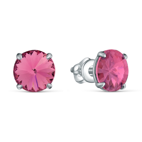Серьги из серебра с ювелирными кристаллами