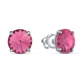Серьги из серебра с ювелирными кристаллами