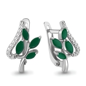 Серьги из серебра с агатами и фианитами