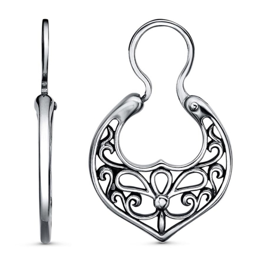 Серьги из серебра с чернением
