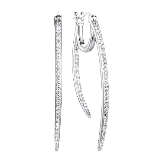 Серьги из серебра с фианитами