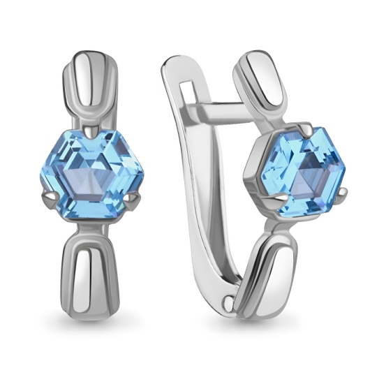 Серьги из серебра с топазами Swiss