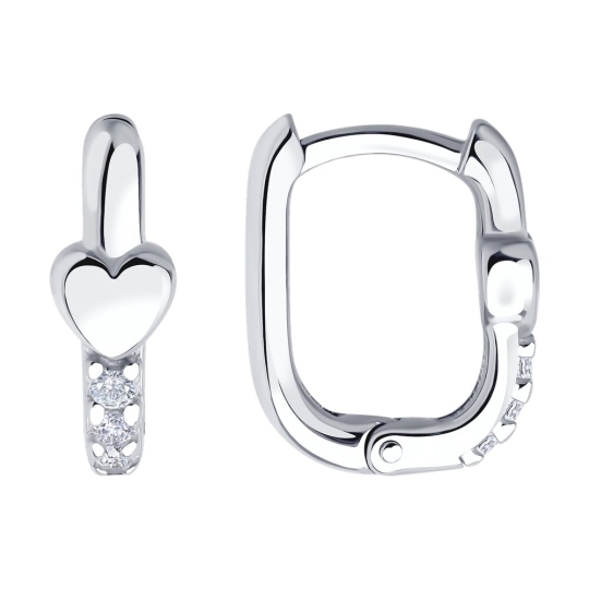 Серьги из серебра с фианитами