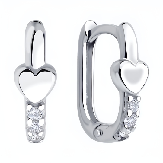 Серьги из серебра с фианитами