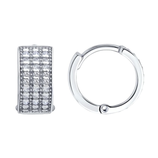 Серьги из серебра с фианитами