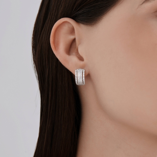 Серьги из серебра с фианитами