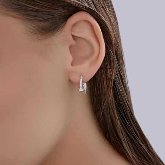 Серьги из серебра с фианитами