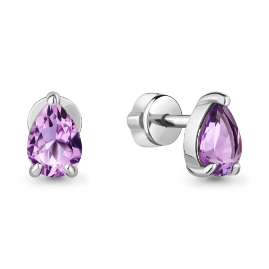 Серьги из серебра с аметистами