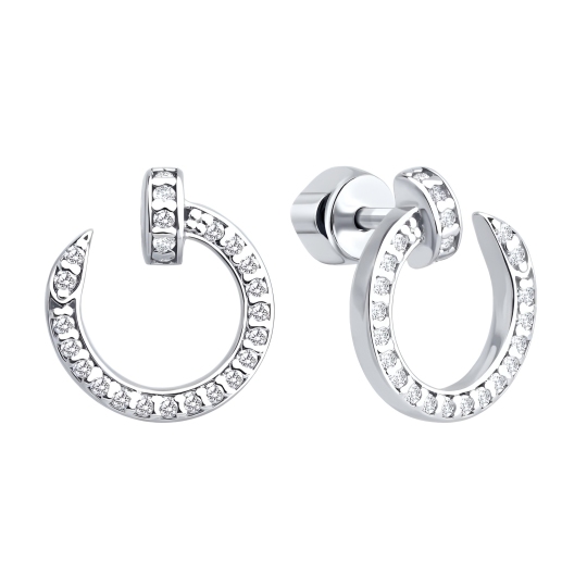 Серьги из серебра с фианитами