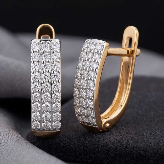 Серьги из золота с фианитами