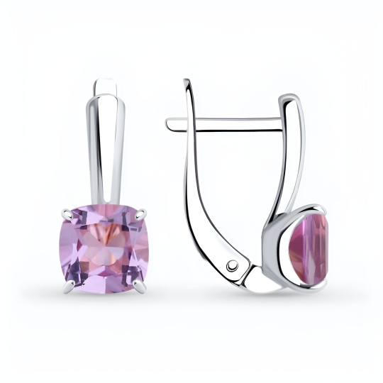 Серьги из серебра с аметистами