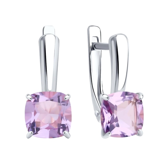 Серьги из серебра с аметистами