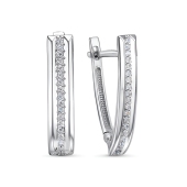Серьги из серебра с фианитами