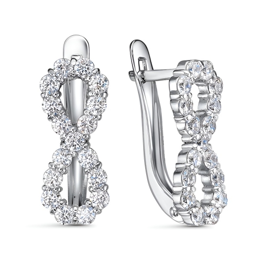 Серьги из серебра с фианитами