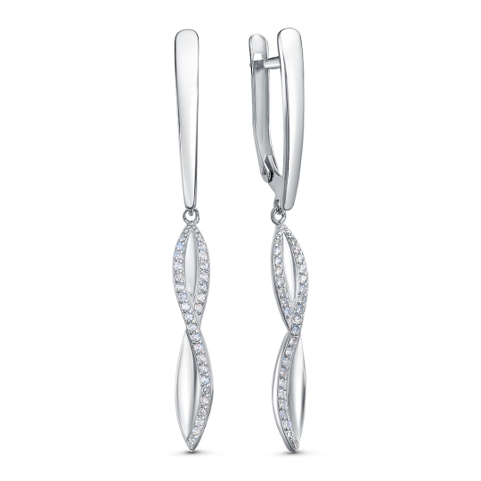 Серьги из серебра с фианитами