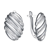 Серьги из серебра с фианитами