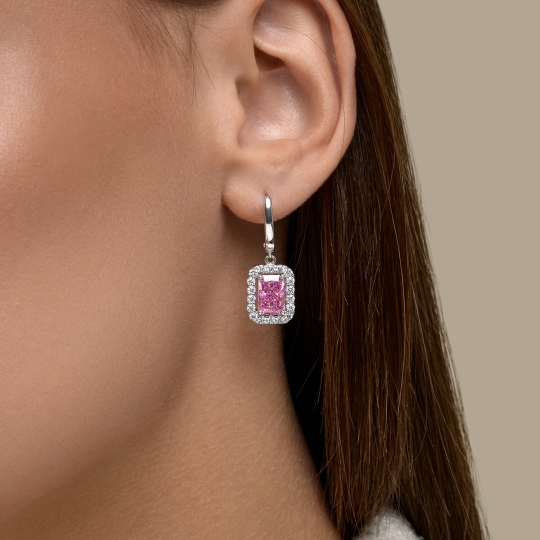 Серьги из серебра с фианитами
