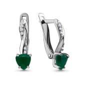 Серьги из серебра с агатами и фианитами