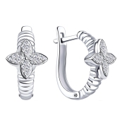 Серьги из серебра с фианитами