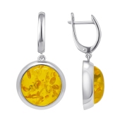 Серьги из серебра с янтарем