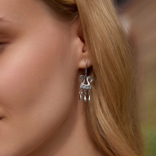 Серьги из серебра с чернением
