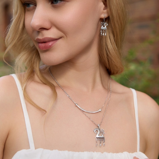 Серьги из серебра с чернением