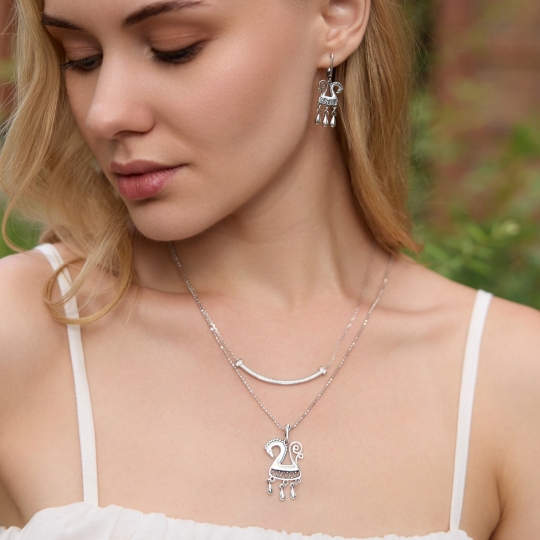 Серьги из серебра с чернением