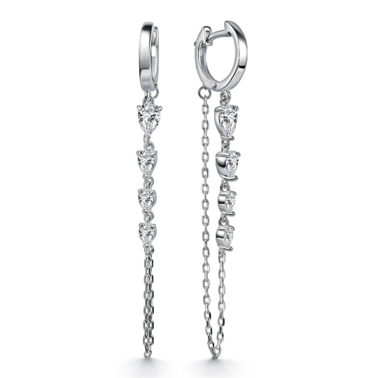 Серьги из серебра с фианитами