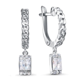 Серьги из серебра с фианитами