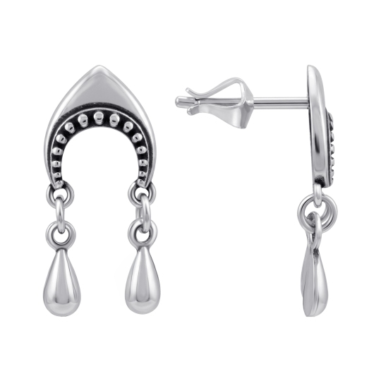Серьги из серебра с чернением