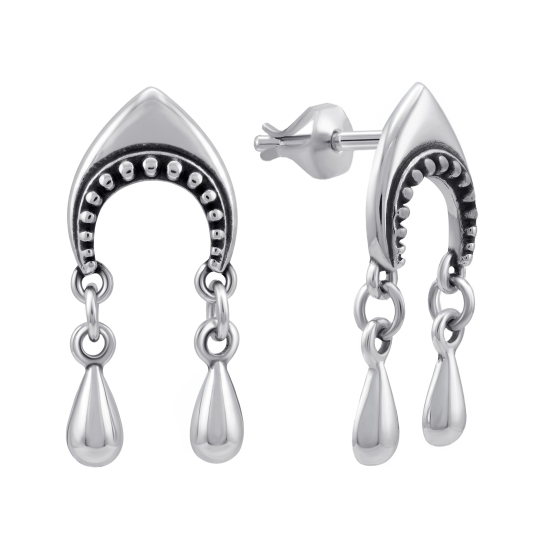 Серьги из серебра с чернением